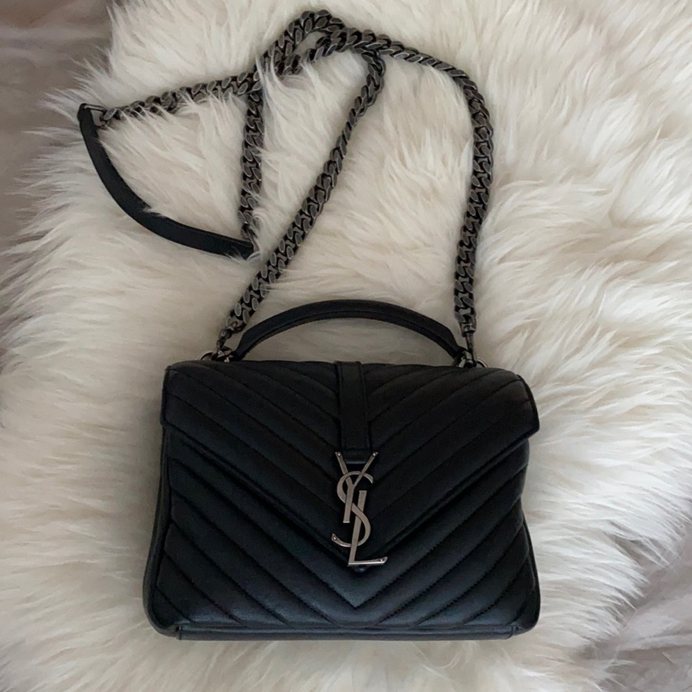 SAINT LAURENT COLLEGE MEDIUM IN QUILTED LEATHER